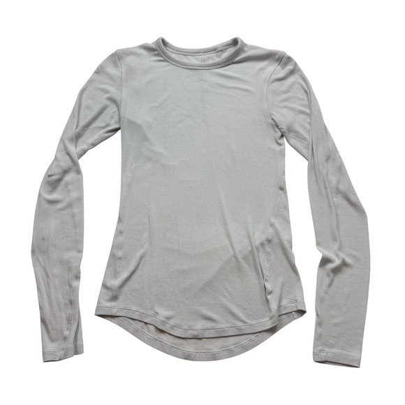 Lululemon Tops - Lululemon Ebb to Street Long Sleeve Ribbed Shirt Light white Yoga Top Size 4/6